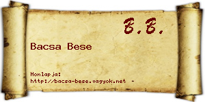 Bacsa Bese névjegykártya